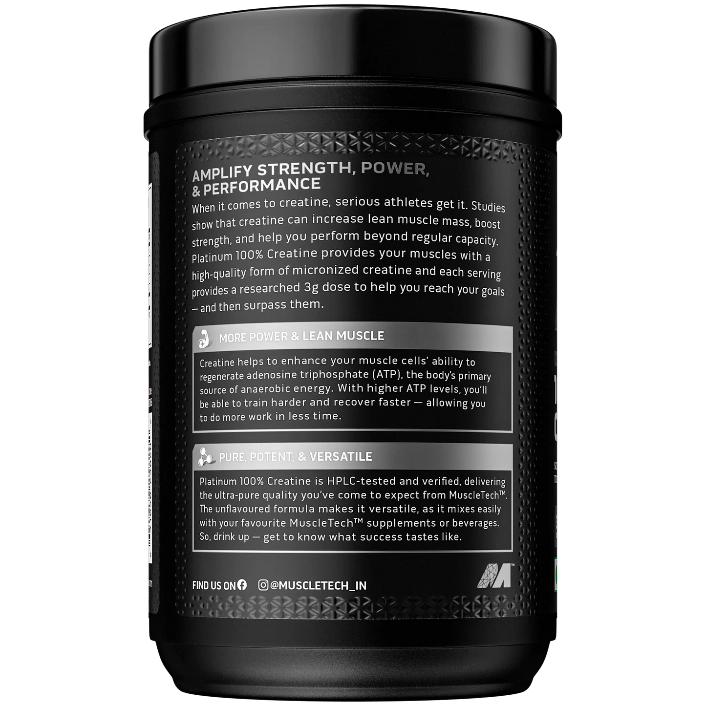 Muscletech Platinum 100% Creatine Powder 250 g - Unflavoured